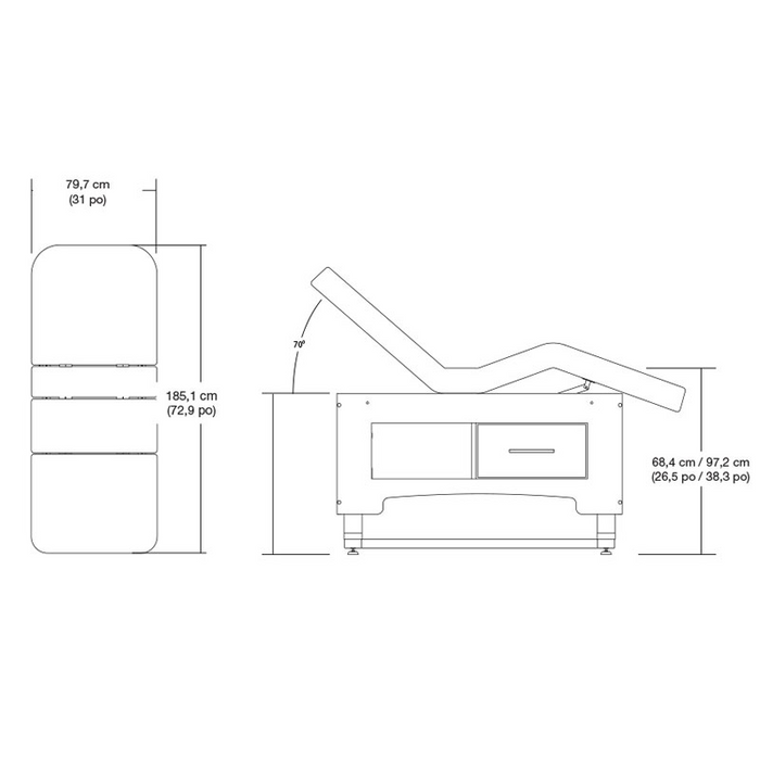 Silhouet-Tone Nevada Premium Electric Treatment Table Measurements