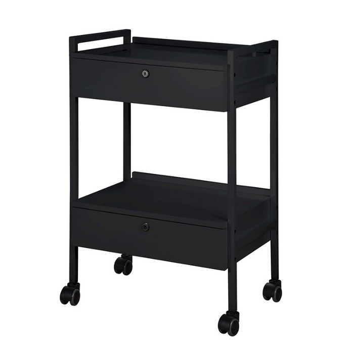 Silverfox 1019 2 Drawer Beauty Trolley Black