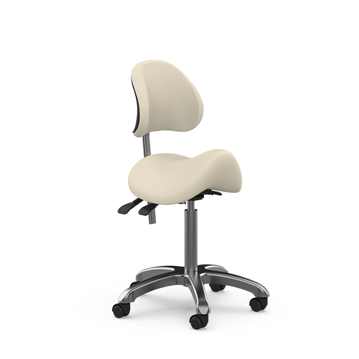 Silverfox 1025A Stool with Backrest Sand Full View