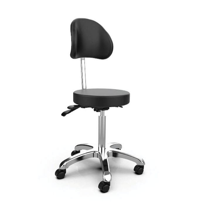 Silverfox 1025B Stool with Backrest Black