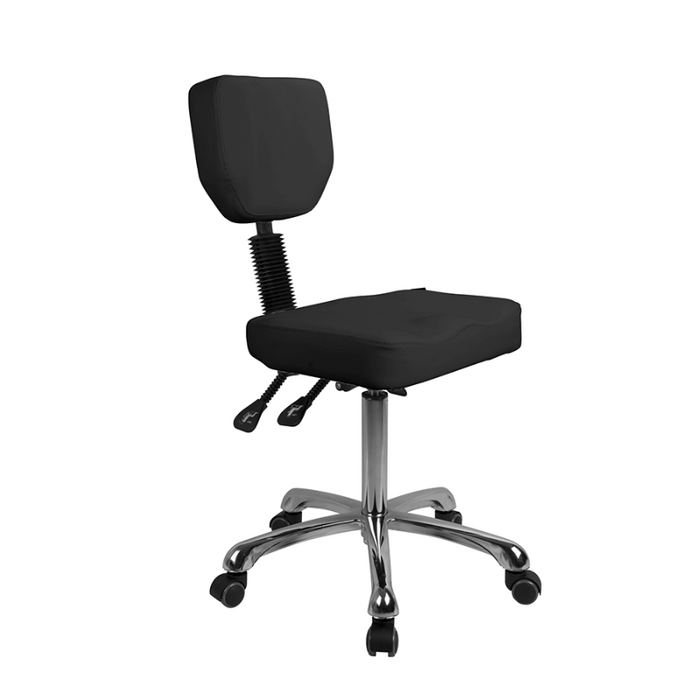 Silverfox 1030 Stool with Backrest Black