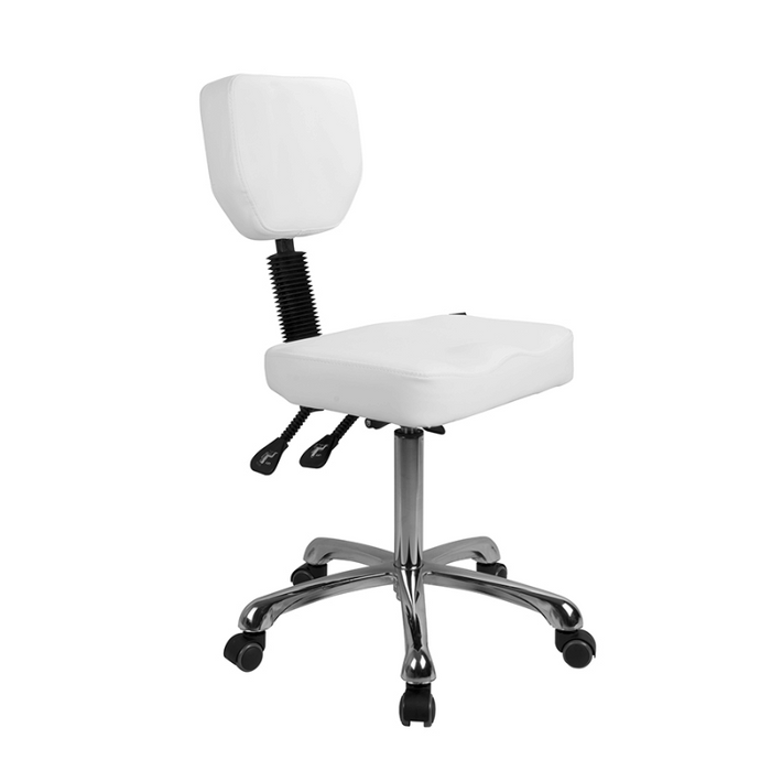 Silverfox 1030 Stool with Backrest White