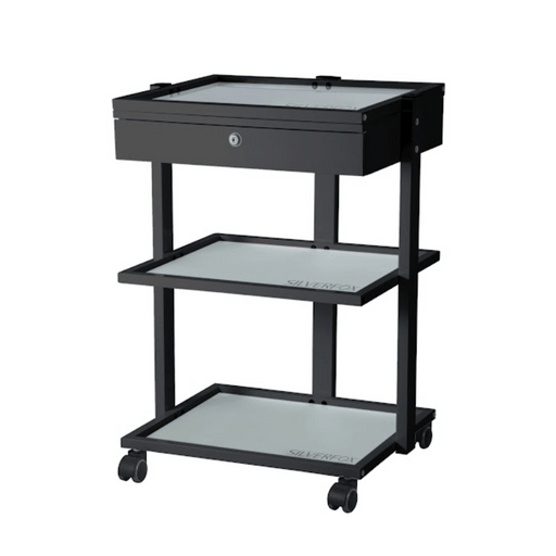 Silverfox 1040A 1 Drawer Beauty Trolley Black