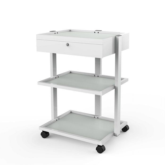 Silverfox 1040A 1 Drawer Beauty Trolley White